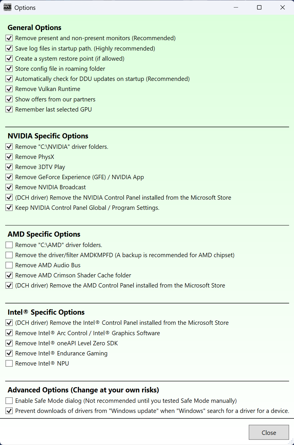 DDU Step 2 - Clean and restart